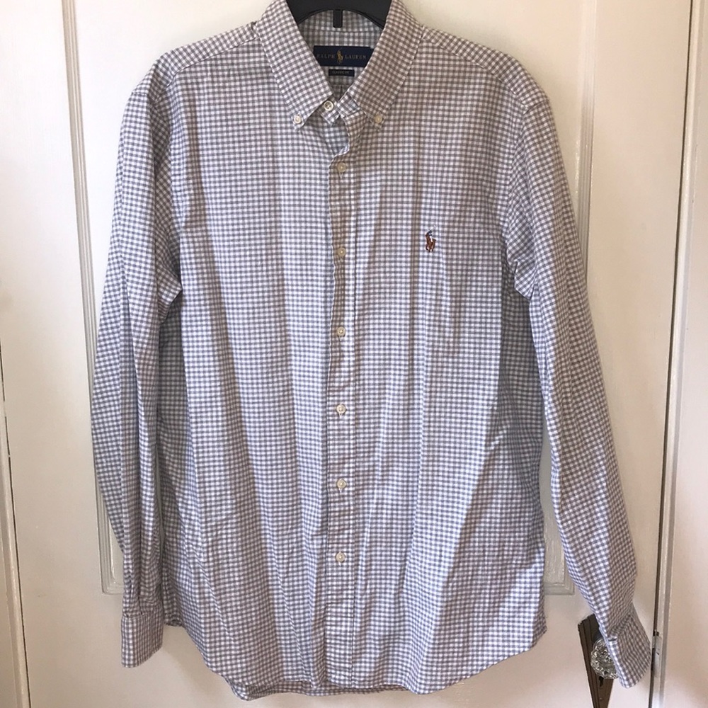 Polo by Ralph Lauren Men's Blue Checkered Shirt